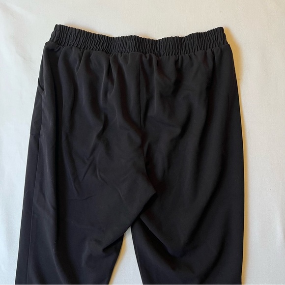 Torrid Taper slim pants 1X Pull on elastic waist Drawstring Black Poly Rayon - Picture 7 of 8